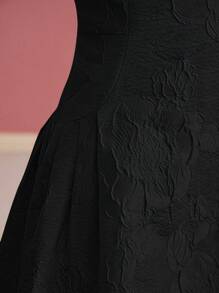 MOTF PREMIUM JACQUARD FIT & FLARE DRESS - Black - View 2