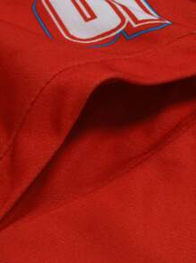 ROMWE MEN Street Life Men's Front Zipper Long Sleeve Letter Print Simple Casual Baseball Jacket - Multicolor - View 3