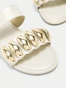 CUCCOO CURVES Women's Wide Width Flat Bohemian Beach Holiday Casual Sandals - Beige - View 6