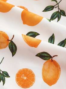 SHEIN MOD 女士春季吊带柠檬图案复古短裙、度假裙、水果裙、女士沙滩装、女士夏季装 - 彩色 - 查看 4