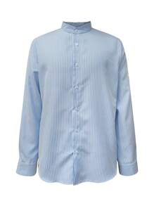 Manfinity Dauomo 男士休闲通勤条纹长袖衬衫，秋季