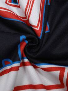 ROMWE MEN Street Life Men's Front Zipper Long Sleeve Letter Print Simple Casual Baseball Jacket - Multicolor - View 5