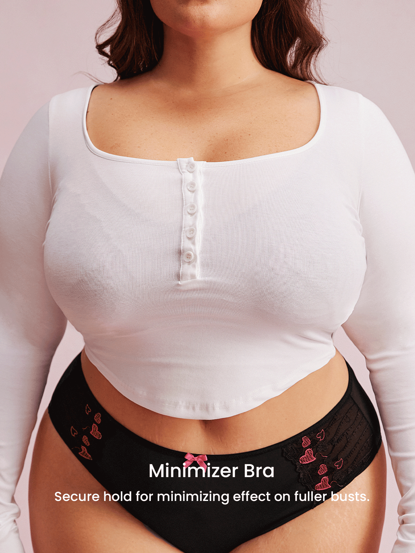 LUVLETTE 女士刺绣优雅内衣休闲曲线透视全覆盖支撑透气钢圈性感无衬里心形黑色蕾丝迷你文胸新娘内衣 - 黑色 - 查看 5