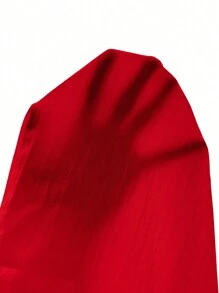 EMERY ROSE Women's Casual Red Rib-Knit Round Neck Three Quarter Length Sleeve Top - Red - View 4