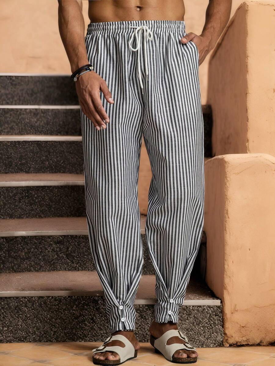 Manfinity VCAY Pantalon ample tissé décontracté pour hommes, à porter au quotidien pour les jeunes - Multicolore - Voir 1