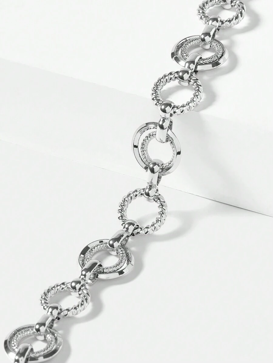 MOTF PREMIUM 时尚编织圆环手链 - 銀色 - 查看 1