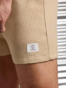 SHEIN Leap Crew Teen Boys Casual Loose Comfortable Versatile Drawstring Elastic Waist Shorts - Camel - View 5