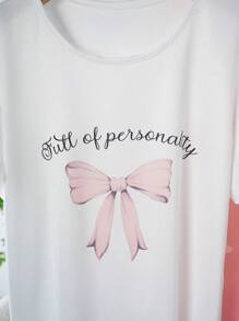 Shein Underwear&Sleepwear Basics Conjunto de pijama para niñas con estampado de mariposas dulces