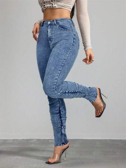 SHEIN Tall Women's Jeans Skinny Stretch Pants Black Jeans Stacked Women Jeans Tall Women Pants Denim Jeans Jeans Pants Jeans Tall Women Clothes  Jeans Women High Waist