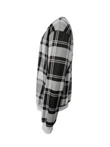 Sudadera casual de cuello redondo de manga larga a cuadros para hombre