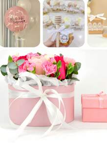 SHEIN 1/3/5件白色0.6厘米*21米缎带蝴蝶结，手工DIY丝带装饰，花束扎带，礼品包装袋，烘焙蛋糕包装胶带，适用于生日礼物，婚礼装饰礼物，家居装饰 - 白色 - 查看 5