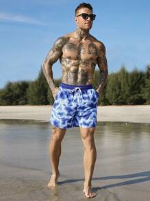 Surfspeed Men's All-Over Print Drawstring Waist Casual Beach Shorts Men Swim Trunks - Multicolor - View 7