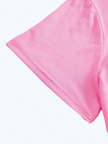 EMERY ROSE Plus Size Kindness Is Free Printed Summer T-Shirt - Pink - View 4