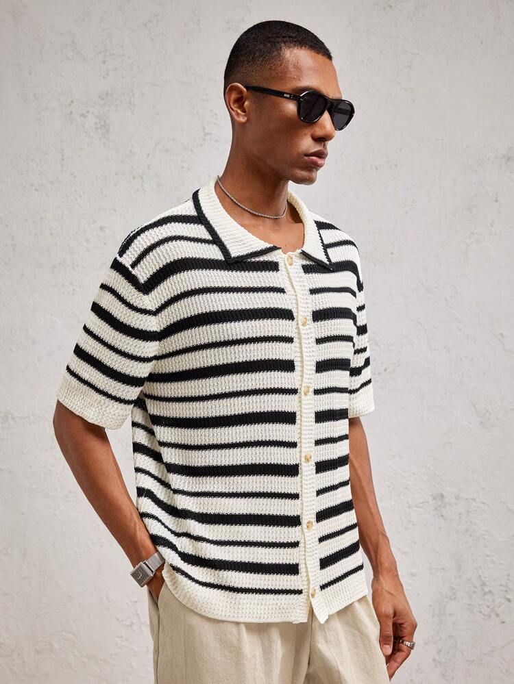 Men's Knit Fitted Raglan Casual Top Suitable For Summer