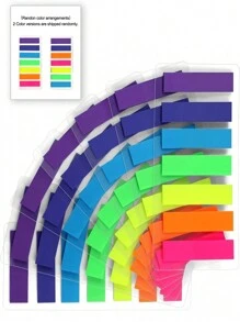SHEIN Transparente Haftnotizen, 7 Farben, 7 Sets, wasserfest, beschreibbare Tags für Studenten zum Lesen, Markieren von Notizbüchern, Büroartikel als Stationery, Valentinstag, Hochzeit, Geburtstag