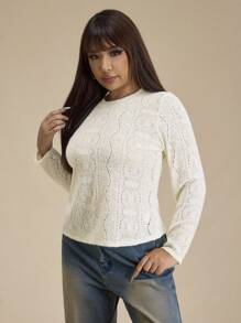 Forever 21 女士大码休闲上衣，简约时尚，适合日常穿着 - 米色 - 查看 5