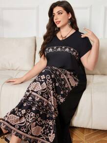 Lacomfia Plus Size Simple Fashion Casual Daily Dress