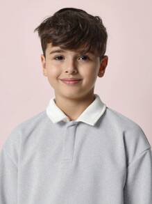 SUMWON Camisa de rugby casual oversize, clásica camiseta deportiva de manga larga con estilo escolar, perfecta para la clase de deportes y uso diario