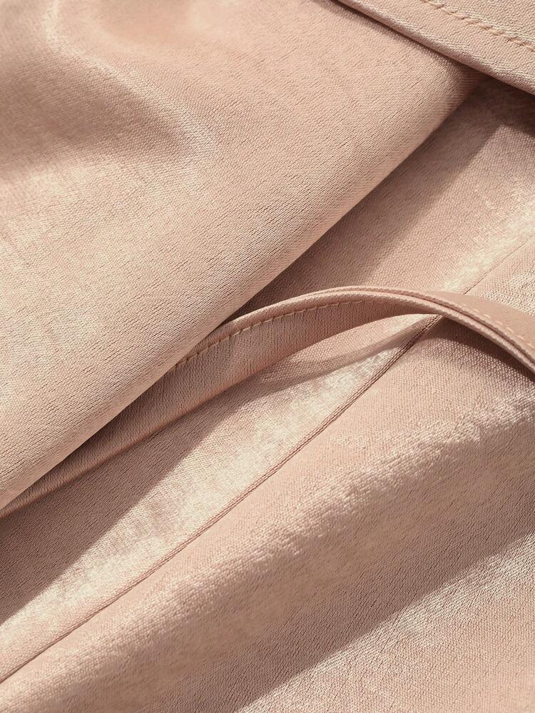 2pcs/Set Women Solid Color Asymmetrical Neck Blouse And Dress Suit,Fall Dress Long Sleeve Dress