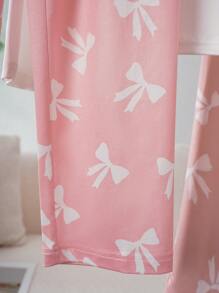 Shein Underwear&Sleepwear Basics Conjunto de pijama para niñas con estampado de mariposas dulces