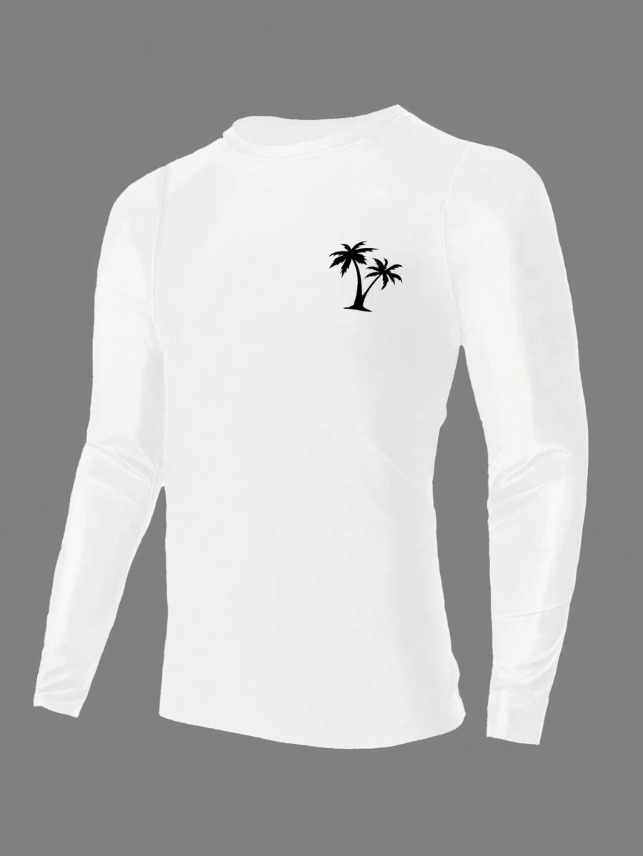 Surfspeed Men's Simple Casual Surfing T-Shirt, Fashion & Everyday Wear,Hawaiian - White - View 1