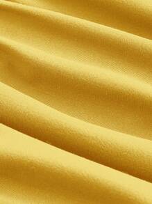 SHEIN MOD Women's Yellow A-Line Halter Neck Waist Cinched Dress - Yellow - View 4