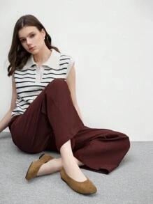CUCCOO BIZCHIC Vintage Casual Comfortable Ankle Strap Mary Jane Flats With Square Toe, Red Oil Wax Leather Texture Spring Shoes Spring Break Easter