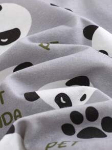 Cozy Pixies 2pcs/Set Baby Boy Cartoon Bear Pattern Lapel Shirt And Elastic Waist Shorts Set