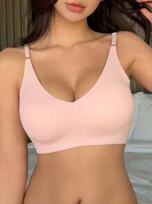 DAZY Wireless Padded Pushup Invisible Seamless Bra For Women Lingerie For Women - Pink - View 7
