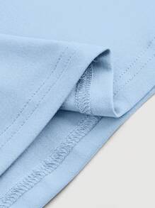 SHEIN MOD Vestido de corte evasé con cuello halter en azul claro para mujer - Celeste - Ver 3