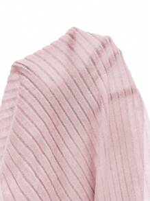SHEIN Frenchy Camiseta de punto con textura y cuello alto acanalado