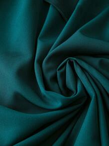 Rometta 大码纯色前系带短袖休闲长裙 - 綠色 - 查看 5