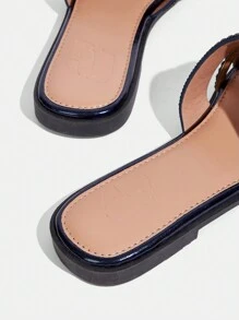 CUCCOO TILAWA Ombre Golden Glitters Rhinestone Embellished Casual Slip-On Slippers, Party Sandals Spring Shoes Spring Break Easter