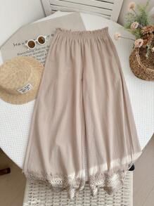 LMoss Kids Pantalones casuales sueltos de unicolor tejidos para niñas preadolescentes