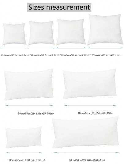 1pc Wit Square Zachte Polyester Throw Kussen Cushion Insert view 3