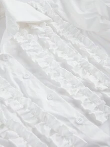 ROMWE J-Fashion Y2K 2000s Style Crop Sexy White Blouse - White - View 2