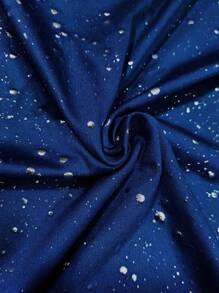 EMERY ROSE Plus Pearls Beaded Trumpet Sleeve Tee - Royal Blue - View 8