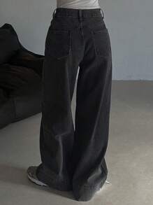 DAZY Rechte jeans voor dames, eenvoudige, modieuze, casual dagelijkse kleding