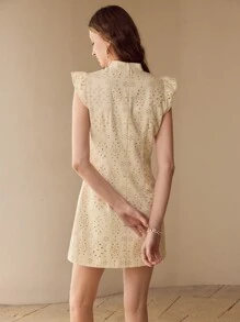 MOTF EYELET EMBROIDERY CAP SLEEVE DRESS - Apricot - View 5