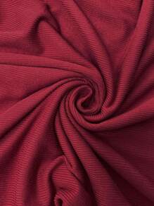SHEIN Essnce Conjunto de atuendo de mujer talla grande para primavera y verano, apropiado para el Día de San Valentín, cumpleaños, fiestas, vacaciones de Mardi Gras y uso diario. Elegante body con mangas de gasa transparente en color rojo