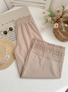 LMoss Kids Pantalones casuales sueltos de unicolor tejidos para niñas preadolescentes
