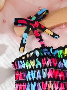 Baby Girls Cute Casual Heart Pattern Dress - Multicolor - View 4