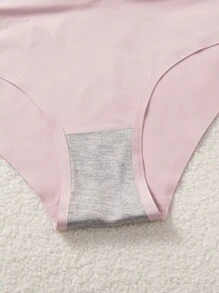 Quần lót lọt khe lưng thun in chữ cho nữ 5 chiếc/gói - Nhiều màu - Xem 4