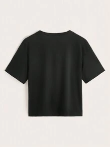 ROMWE T-shirt casual a maniche corte con stampa di teschi e farfalle, estiva