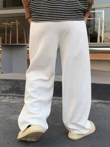 DAZY Men's Plain Loose Wide Leg Casual Pants With Pockets, Spring/Summer