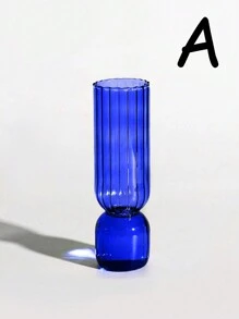 1pc Nordic Glass Vase Colored Transparent Flower Arrangement Container Plant Hydroponic Flower Vase Desktop Ornament Home Decoration Back To School Room Decor School Supplies - Multicolor - View 3