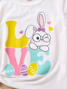 Jong meisje ronde hals korte mouw bedrukt casual T-shirt