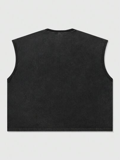Goth Camiseta de tirantes casual y retro con estampado gráfico para hombres