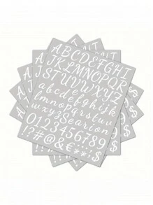 SHEIN 5pcs/Set Diy Name Stickers With Handwritten Floral Alphabet Letters, Numbers And Symbols