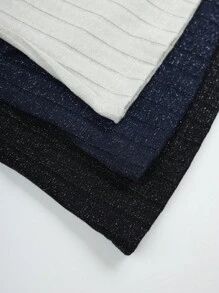 SHEIN LUNE 女士圆领短袖修身 T 恤，简约休闲日常穿着 - 彩色 - 查看 4